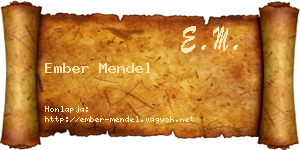Ember Mendel névjegykártya